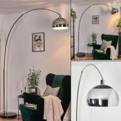 Baloca Lampadaire Chrome, Noir, 1 lumière