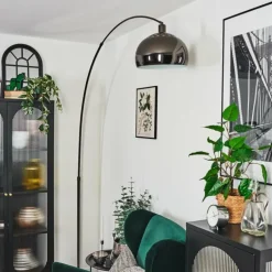 Baloca Lampadaire Chrome, Noir, 1 lumière