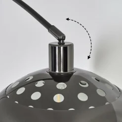 Baloca Lampadaire Chrome, Noir, 1 lumière