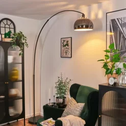 Baloca Lampadaire Chrome, Noir, 1 lumière