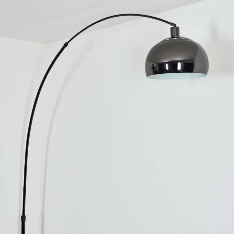 Baloca Lampadaire Chrome, Noir, 1 lumière
