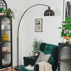 Baloca Lampadaire Chrome, Noir, 1 lumière