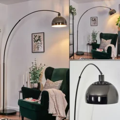 Baloca Lampadaire Chrome, Noir, 1 lumière