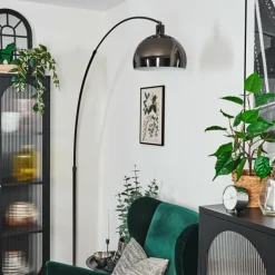 Baloca Lampadaire Chrome, Noir, 1 lumière