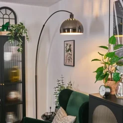 Baloca Lampadaire Chrome, Noir, 1 lumière