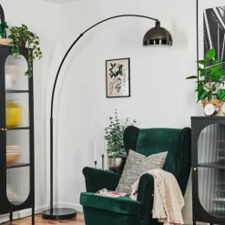Baloca Lampadaire Chrome, Noir, 1 lumière