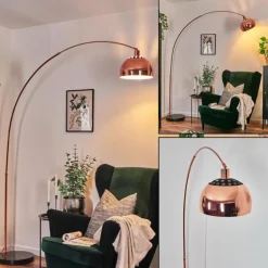 Baloca Lampadaire Cuivre, Noir, 1 lumière