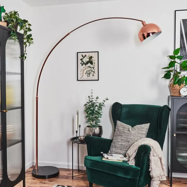 Baloca Lampadaire Cuivre, Noir, 1 lumière