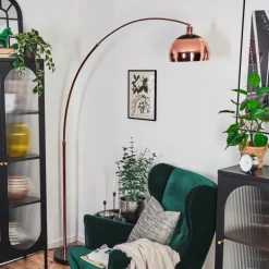 Baloca Lampadaire Cuivre, Noir, 1 lumière