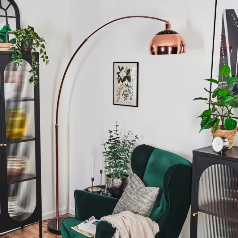 Baloca Lampadaire Cuivre, Noir, 1 lumière