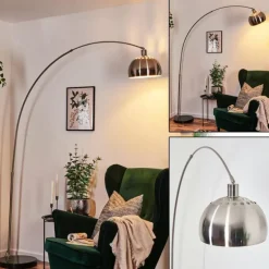 Baloca Lampadaire Nickel mat, Noir, 1 lumière