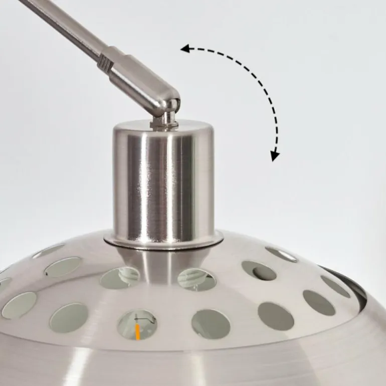 Baloca Lampadaire Nickel mat, Noir, 1 lumière
