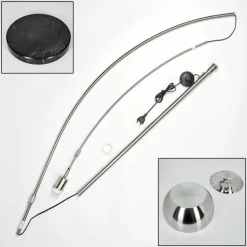 Baloca Lampadaire Nickel mat, Noir, 1 lumière