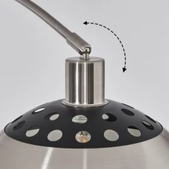 Baloca Lampadaire Nickel mat, Noir, 1 lumière