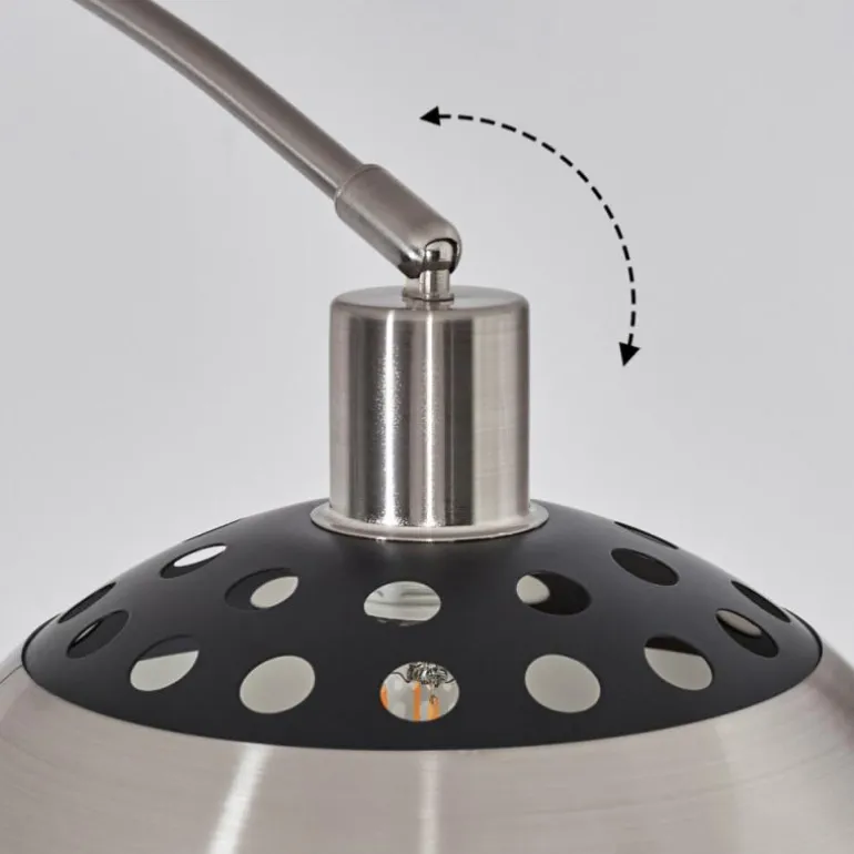 Baloca Lampadaire Nickel mat, Noir, 1 lumière