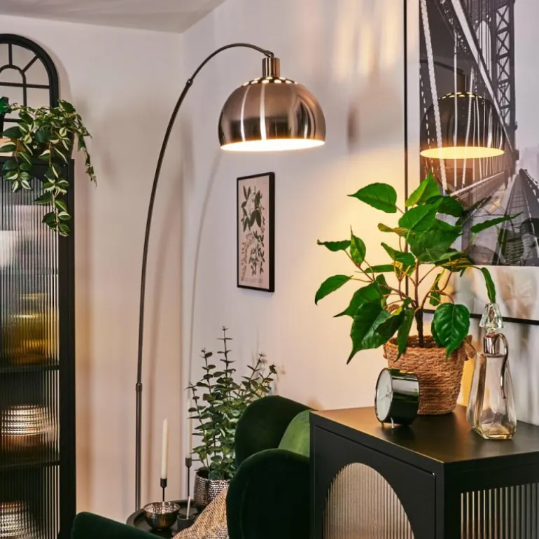 Baloca Lampadaire Nickel mat, Noir, 1 lumière