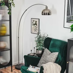 Baloca Lampadaire Nickel mat, Noir, 1 lumière