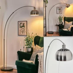 Baloca Lampadaire Nickel mat, Noir, 1 lumière