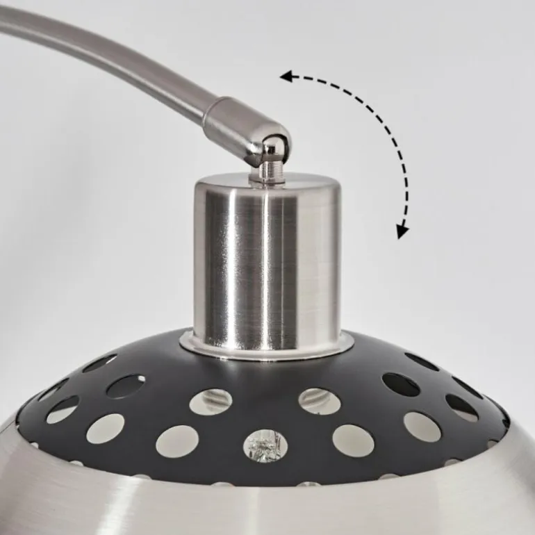 Baloca Lampadaire Nickel mat, Noir, 1 lumière