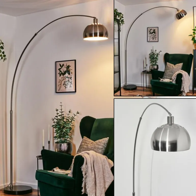 Baloca Lampadaire Nickel mat, Noir, 1 lumière