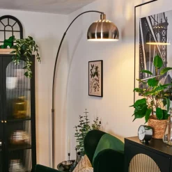 Baloca Lampadaire Nickel mat, Noir, 1 lumière
