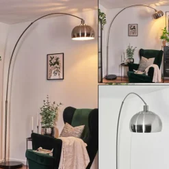 Baloca Lampadaire Nickel mat, Noir, 1 lumière