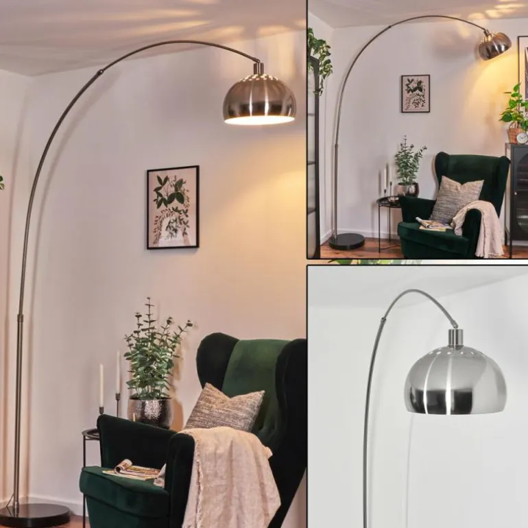 Baloca Lampadaire Nickel mat, Noir, 1 lumière