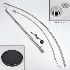 Baloca Lampadaire Nickel mat, Noir, 1 lumière
