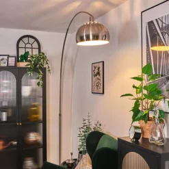 Baloca Lampadaire Nickel mat, Noir, 1 lumière