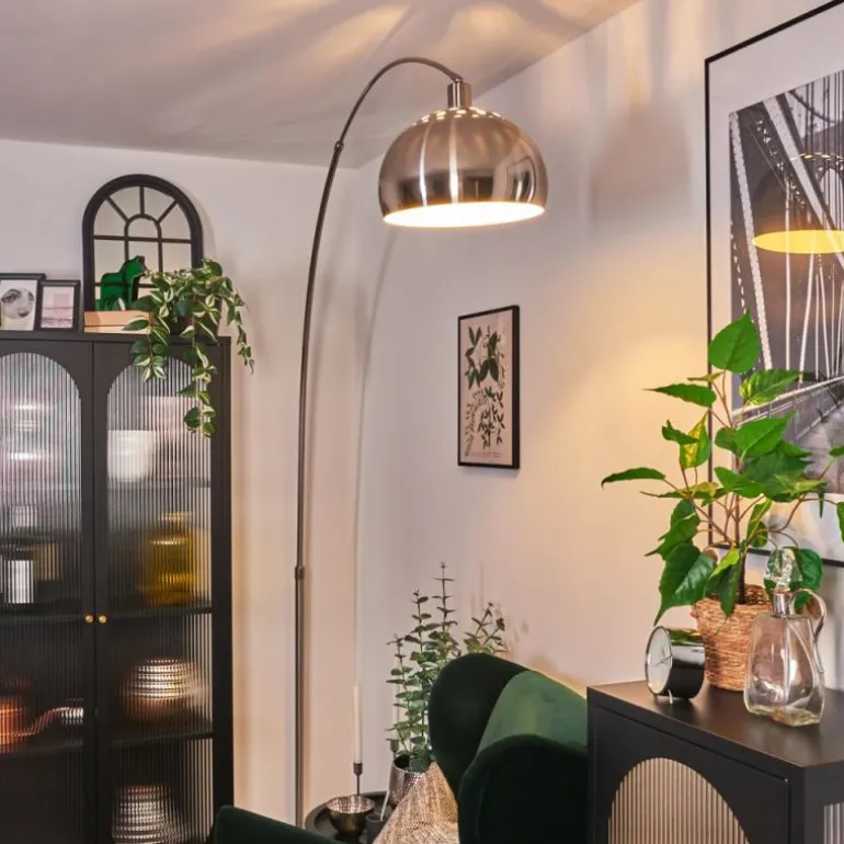 Baloca Lampadaire Nickel mat, Noir, 1 lumière