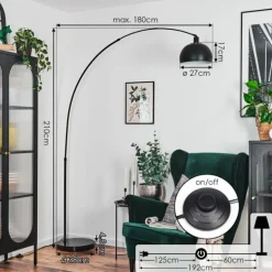 Baloca Lampadaire Noir, 1 lumière