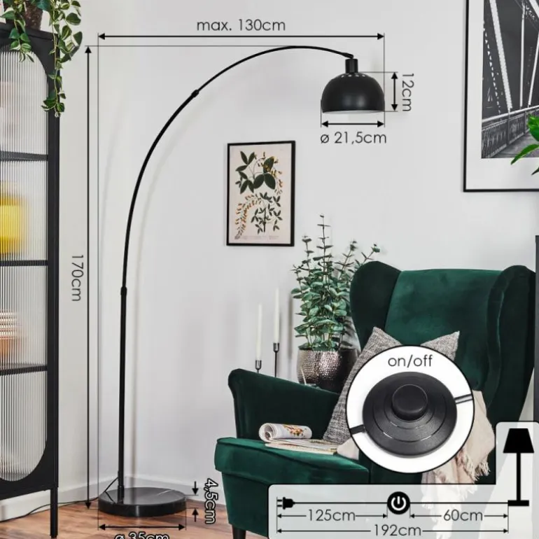 Baloca Lampadaire Noir, 1 lumière