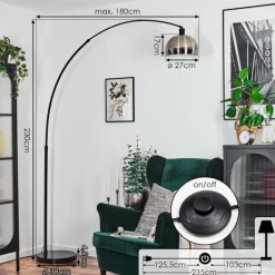 Baloca Lampadaire Noir, 1 lumière