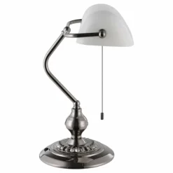 BANKER Lampe à poser Luminaires Eglo Nickel mat, 1 lumière