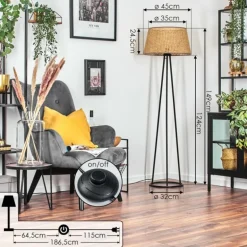 Barcos Lampadaire beige, 1 lumière
