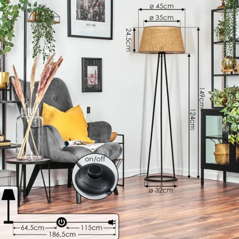 Barcos Lampadaire beige, 1 lumière