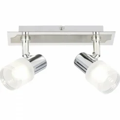Barre de spots Brilliant Leuchten Lea Chrome, Blanc, 2 lumières