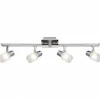 Barre de spots Brilliant Leuchten Lea Chrome, Blanc, 4 lumières