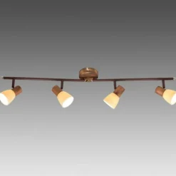 Barre de spots Brilliant Luca Cuivre, 4 lumières