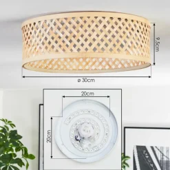 Barroco Plafonnier LED Écru, Blanc, 1 lumière