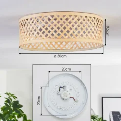 Barroco Plafonnier LED Écru, Blanc, 1 lumière