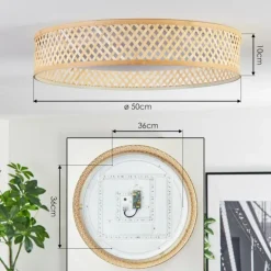 Barroco Plafonnier LED Écru, Blanc, 1 lumière