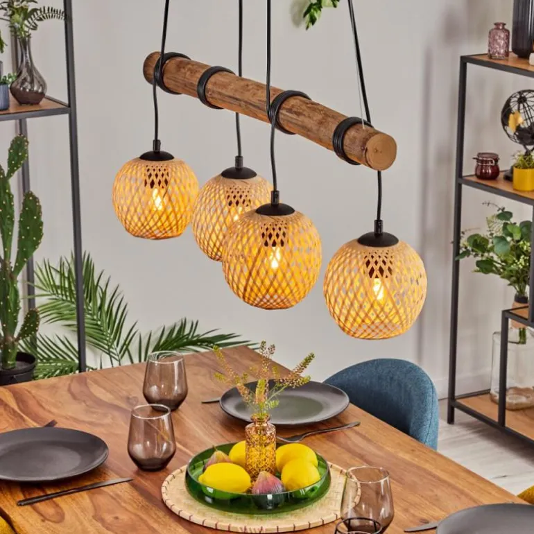 Basto Suspension, Boule lumineuse, Suspension Écru, Noir, 4 lumières