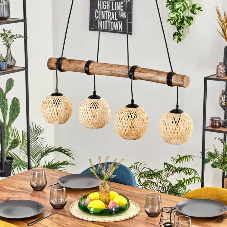 Basto Suspension, Boule lumineuse, Suspension Écru, Noir, 4 lumières