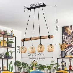 Basto Suspension, Boule lumineuse, Suspension Écru, Noir, 4 lumières