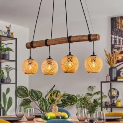 Basto Suspension, Boule lumineuse, Suspension Écru, Noir, 4 lumières
