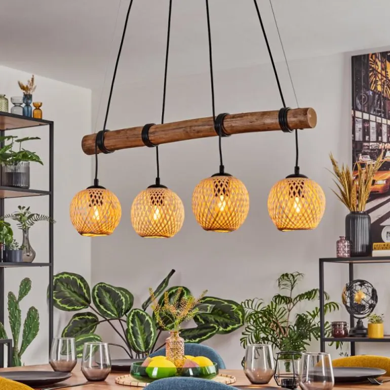 Basto Suspension, Boule lumineuse, Suspension Écru, Noir, 4 lumières