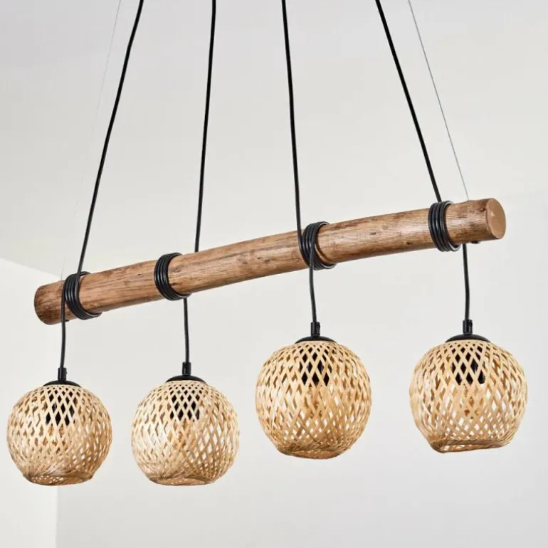 Basto Suspension, Boule lumineuse, Suspension Écru, Noir, 4 lumières