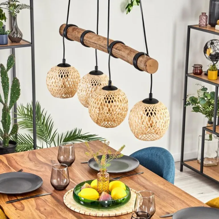 Basto Suspension, Boule lumineuse, Suspension Écru, Noir, 4 lumières