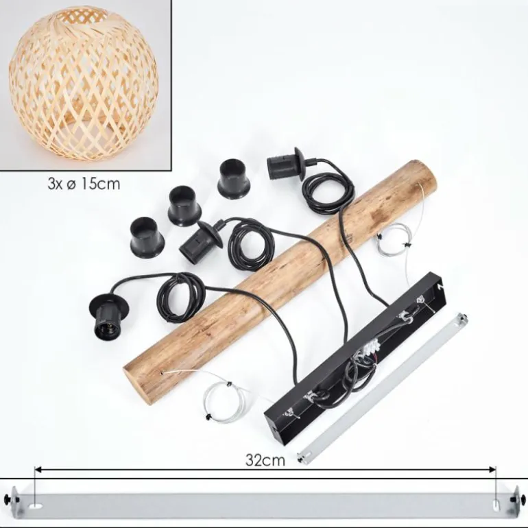 Basto Suspension, Boule lumineuse, Suspension Écru, Noir, 3 lumières